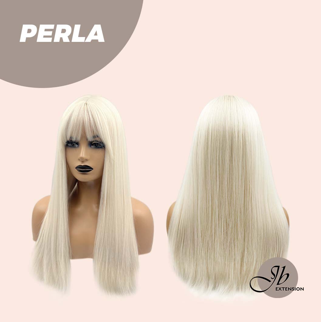 JBEXTENSION 24 Inches White Straight Wig With Bangs PERLA – JBextension inc
